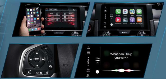 Hệ thống thông tin giải trí nâng cấp mới ở Honda Civic 2016.